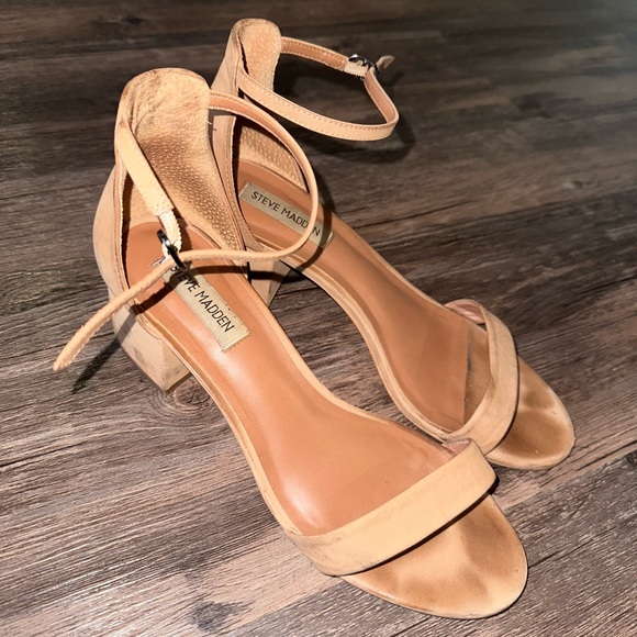 Steve Madden Suede Tan Heeled Sandal size 8.5 - Picture 5 of 8